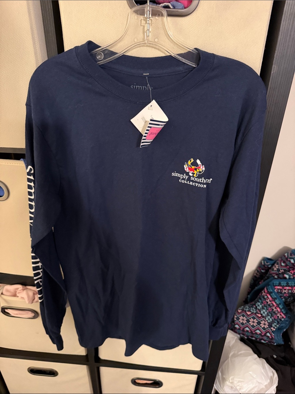 Simply Southern Long-Sleeve Navy Logo Crewneck Sweatshirt